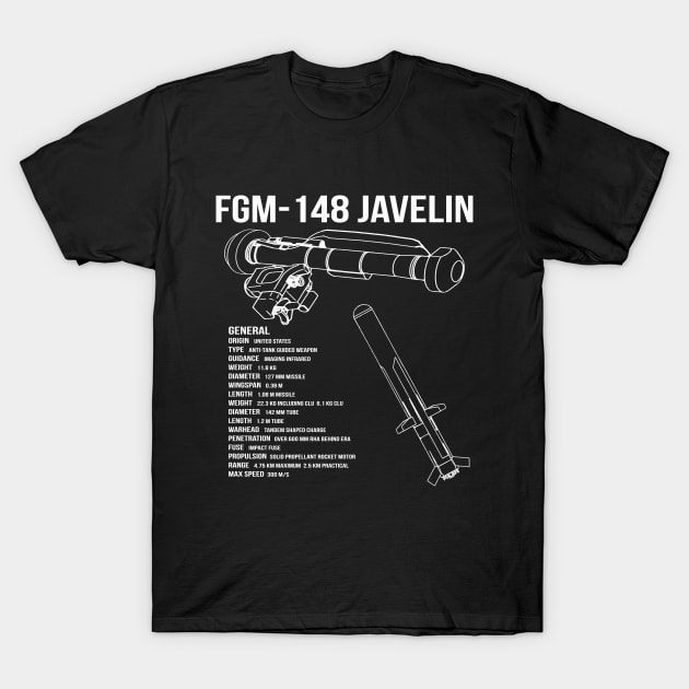 Javelin Missile T-Shirt by Dirty Custard Designs 